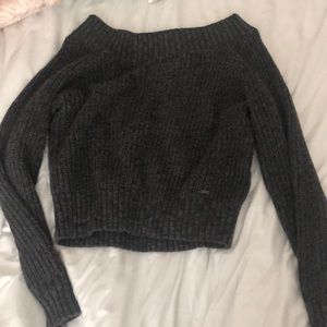Grey Hollister off the shoulder sweater